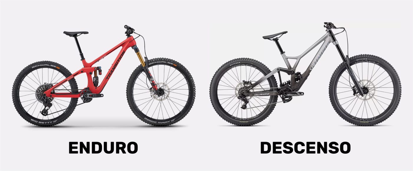 Différence entre un vélo d'enduro et un vélo de descente